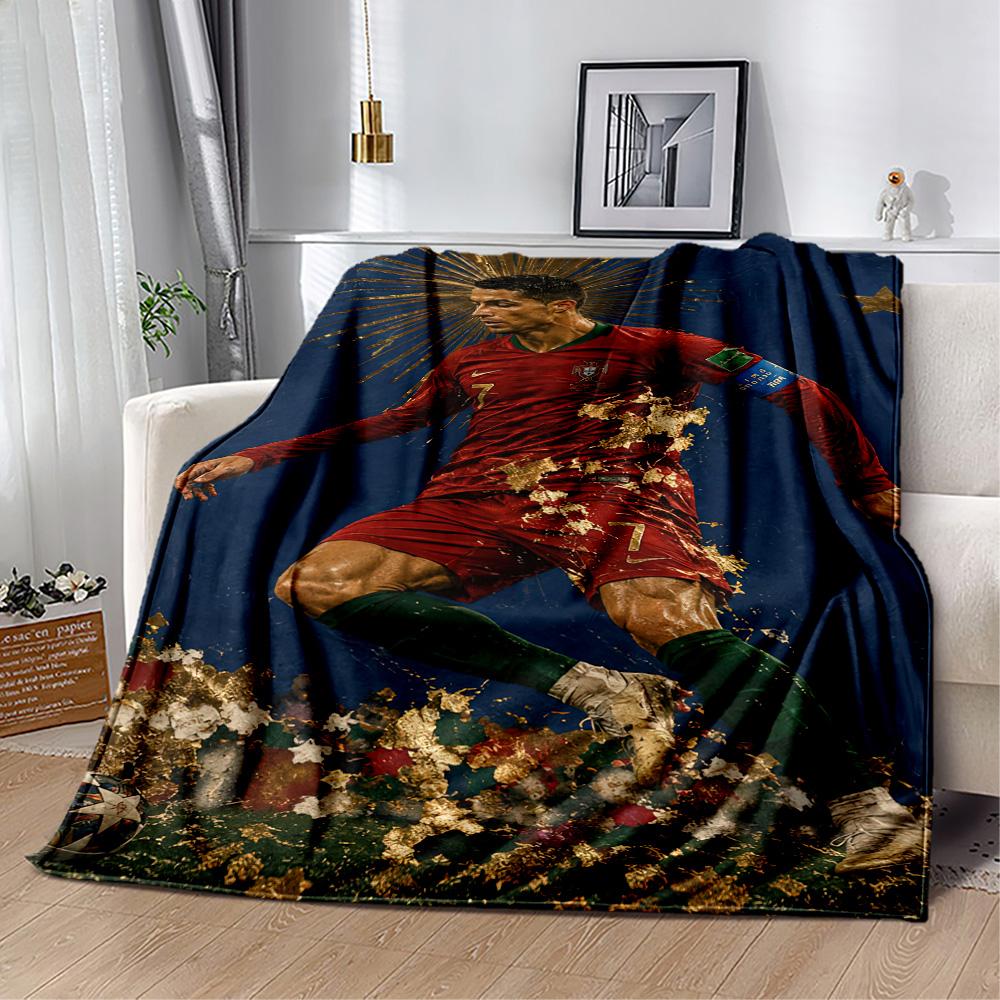 Cristiano Ronaldo Blanket Comfortable Great For Sofa Picnics Livingroom Four Seasons Multipurpose Playful Design