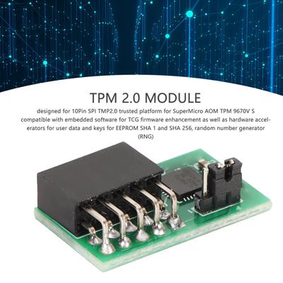 Модуль TPM 2.0 10-контактный SPI 3,3 В Чипсет 9670 для SuperMicro Высокобезопасный Стабильный Модуль Безопасности