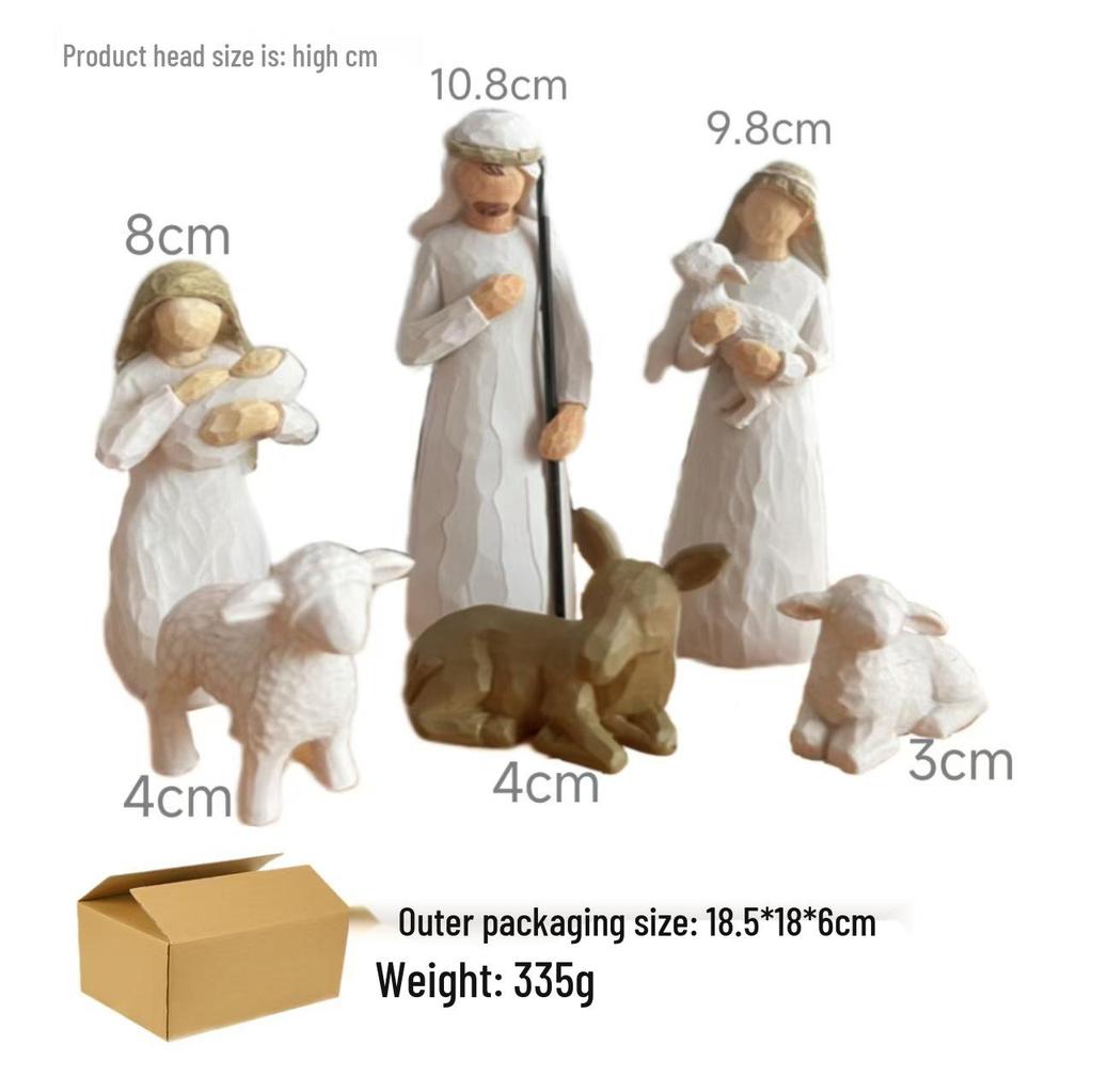 Настольное полимерное украшение «Рождественский вертеп»