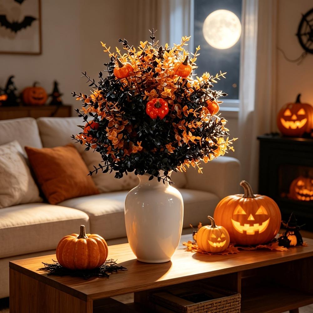 Realistic Yugali Pumpkin Ground Stake Artificial Eucalyptus Wall Hanging Plant Porch Garden