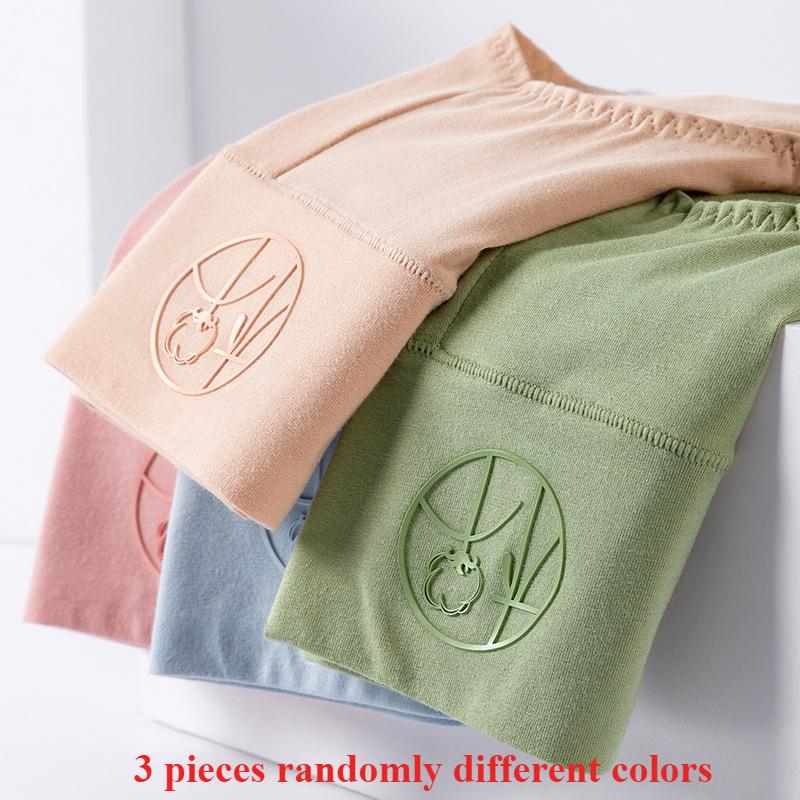 3 Pieces Female Panties New Women's Pure Cotton Underwear Fashionable Solid Color Underwear Ladies' Panties