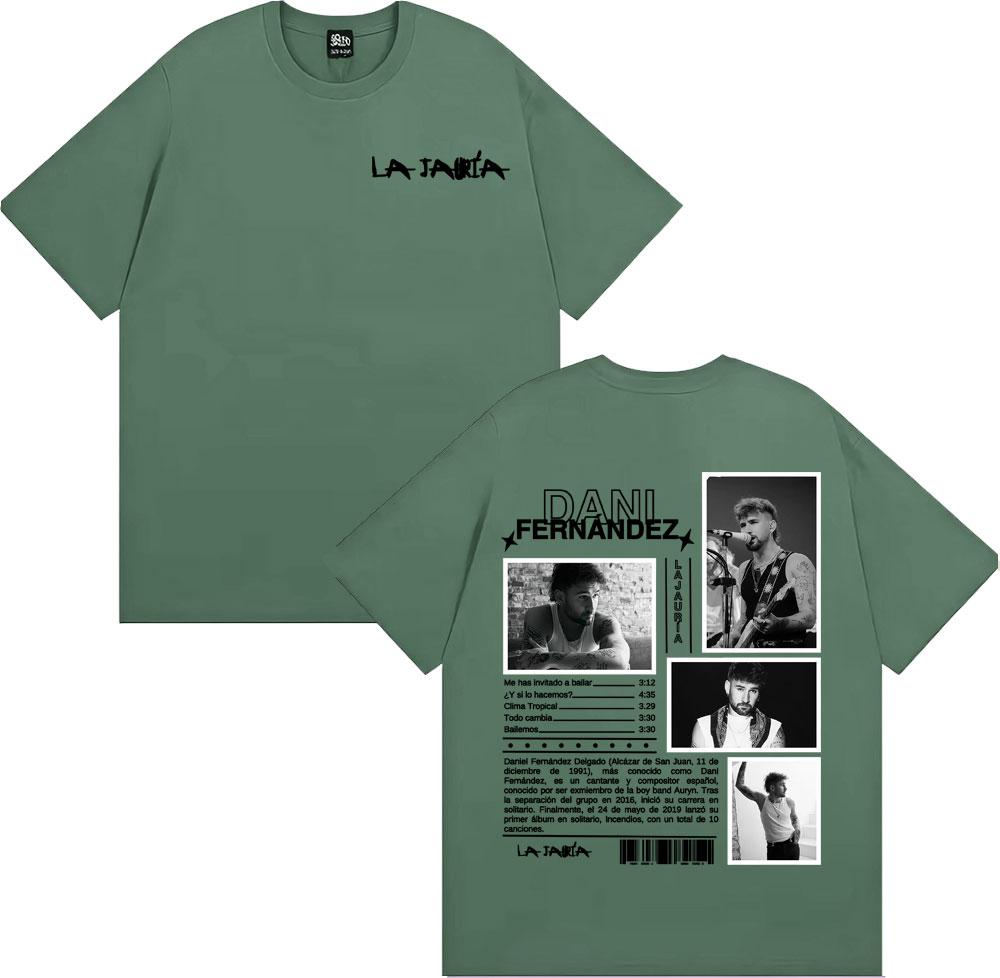 Singer Dani Fernandez La Jauria Album Tour T Shirts Unisex Women Casual Cotton Short Sleeve Tshirt Fashion Retro Oversized T Shirt