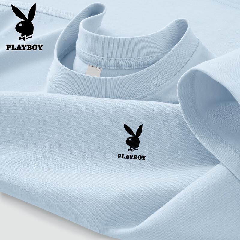 PLAYBOY Мужская хлопковая футболка с коротким рукавом свободного кроя 2026