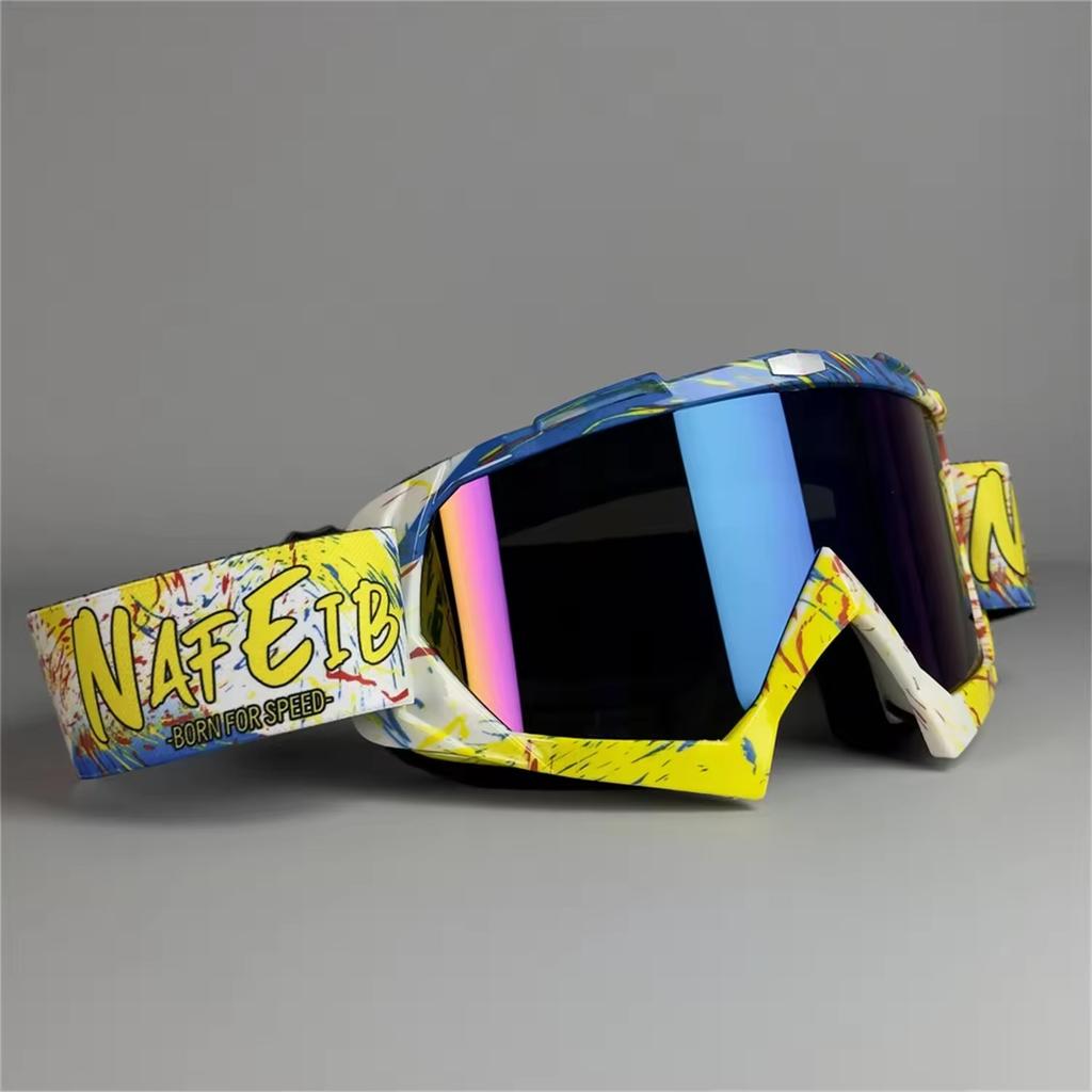 2026 Vibrant Frame Design Motocross Goggles UV400 Lens Lightweight Durable Adjustable Strap Outdoor Sports Riding Goggles