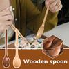 1 шт. Натуральный цвет дерева Простая ложка для корейской кухни Ложка для ежедневного использования Деревянная с деревянной ручкой Бытовая Длинная D4H3