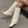 Fashion Fur Women High Boots Pointed Toe High Heels Luxury Shoes Warm Fashion Woman Snow Boots 2025 Designer Sexy Elegant Botas De Mujer