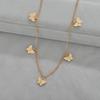 Accessories Simple Thin Chain Alloy Butterfly Pendant Necklace Women's Collarbone Chain