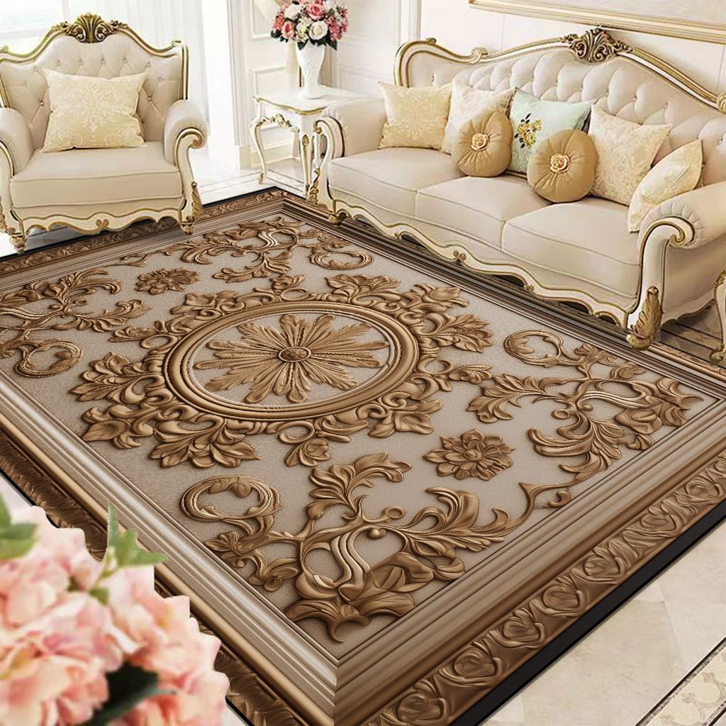 Ковер в европейском стиле для гостиной, мягкий роскошный коврик для спальни, прихожей, лаунжа, декоративный ковер большого размера, моющийся, нескользящий коврик для пола
