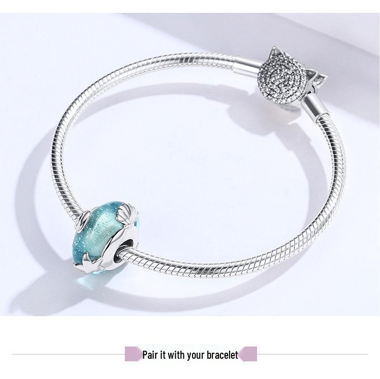 Ювелирные изделия из стерлингового серебра 925 пробы с бисерным стеклом «Океанский мир»