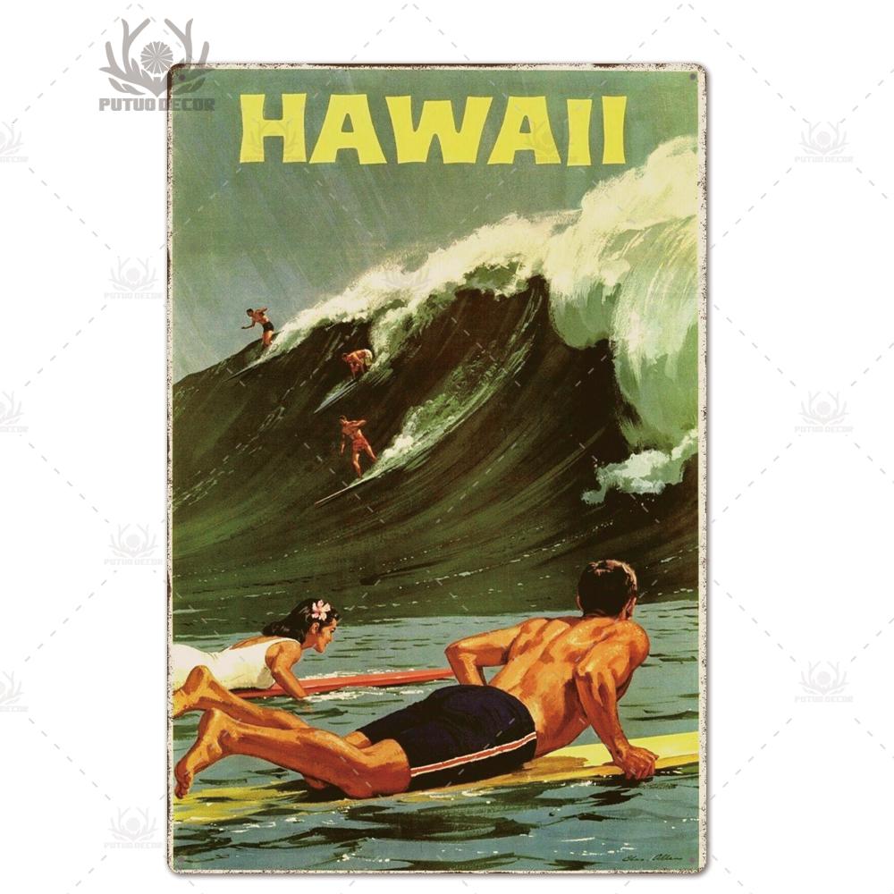 Decor Travel Tin Sign Plaque Metal Plate Vintage Wall Art Poster for Home Living Room Beach House Iron Painting