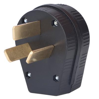 3-контактный промышленный прямой штекер с латунными контактами, штекерный разъем, стандарт США 50A 125V250V