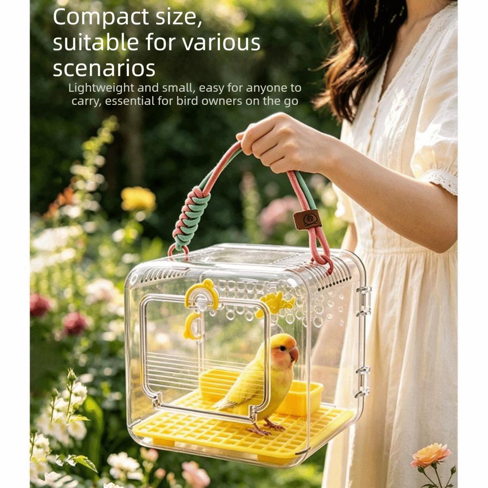 Portable Parrot Takeaway Cage Transparent Bird Travel Cage Portable Carrier Bird Carrier Camping