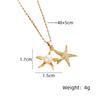 1pcs Copper Micro Set Zirconia Starfish Imitation Pearl Necklace Female Senior Sense of Light Luxury Collarbone Chain Jewelry