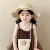 Korean Style Floral Straw Hat Spring Summer Baby Sun Hat Trendy Children Straw Hats  for Kids