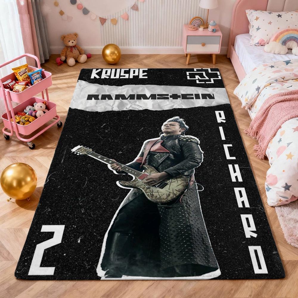 Rammstein Iconic Band Logo Indoor Rug Durable Easyclean Carpet For Study Reading Area Home Party Decor Christmas Gift
