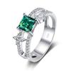 Bague Ringen Четыре когтя D Цвет 1 карат Принцесса огранка Муассанит Кольцо S925 Серебряная пластина Pt950 Платиновые украшения для женщин Свадебные украшения
