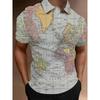 Летние поло с графикой геометрии блоков, мужская одежда с 3D-принтом, повседневная рубашка с коротким рукавом, свободного кроя оверсайз, топы для пожилых