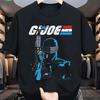 Мужская футболка GI Joe Snake Eyes 100% Хлопок Свободный крой Винтажная футболка с фигуркой Боевая Фигура Иконический принт логотипа Snake-Eyes Дышащая