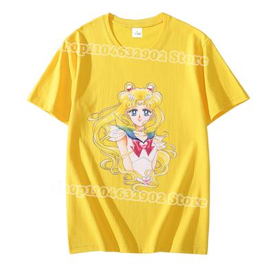 Футболка Sailor Moon для взрослых Женская Мужская Модная Летняя Одежда Хлопок Короткий Рукав Мультяшная Аниме Графическая Футболка Милые Топы Подарки
