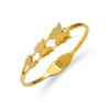 European-American Stainless Steel Butterfly Bracelet with Gold Edge - Fashionable Women's Openable Jewelry