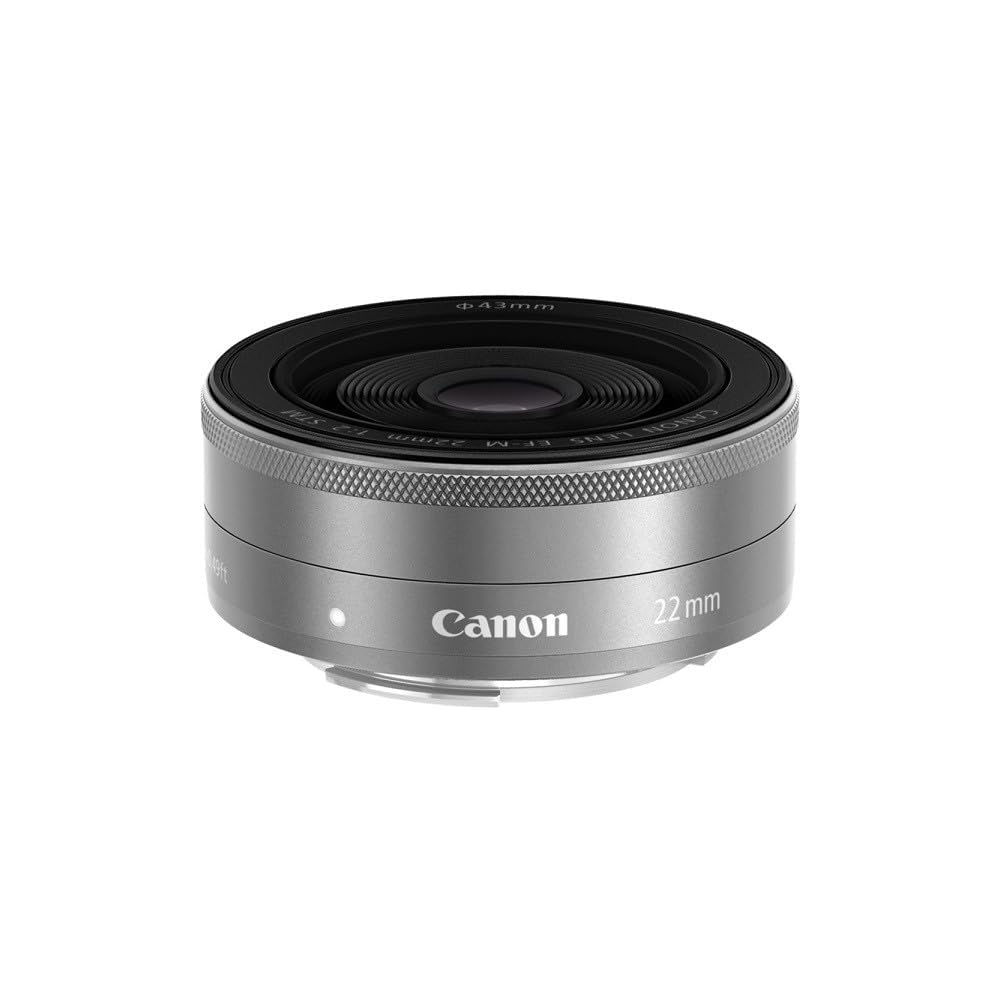 Canon EF-M22mm F2 STM Silver Wide-Angle Prime Lens (Compatible with Mirrorless Cameras) EF-M222STMSL