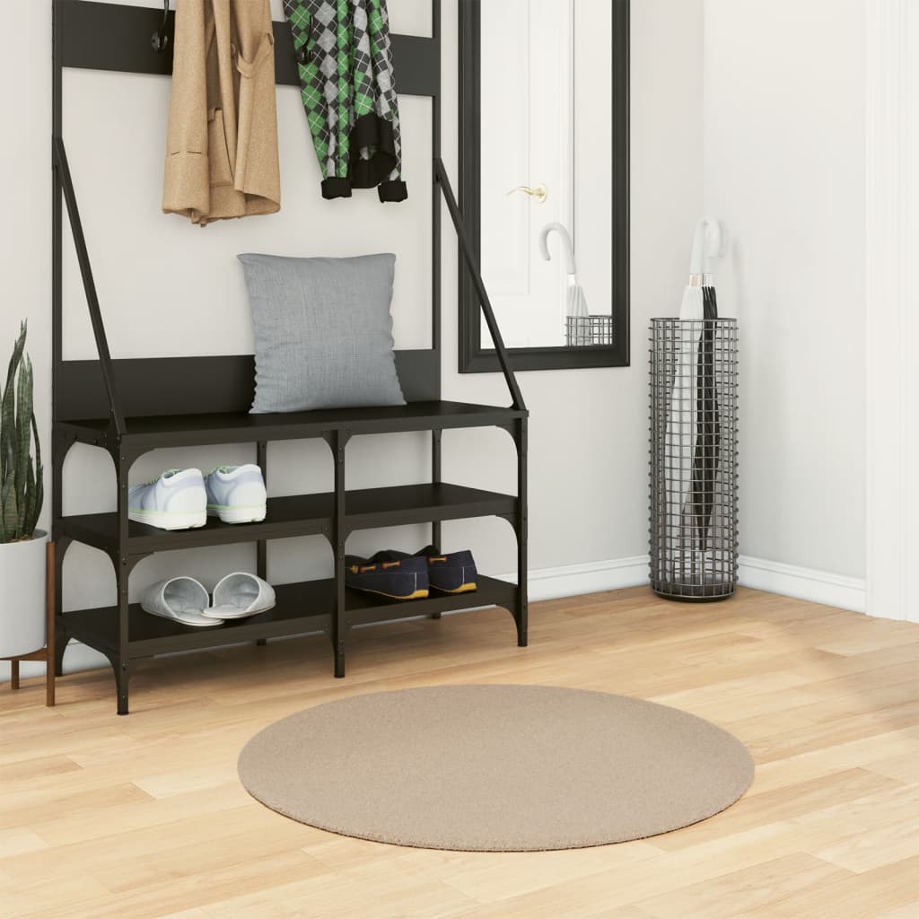 HUARTE Rug Short Pile Soft and Washable Beige Ø 80 cm