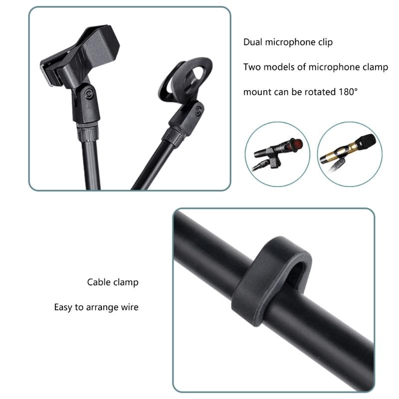 Напольная микрофонная стойка-пантограф с клипсой, микрофонное крепление, свободно вращающееся, для домашней студии и вещания, звуковое оборудование