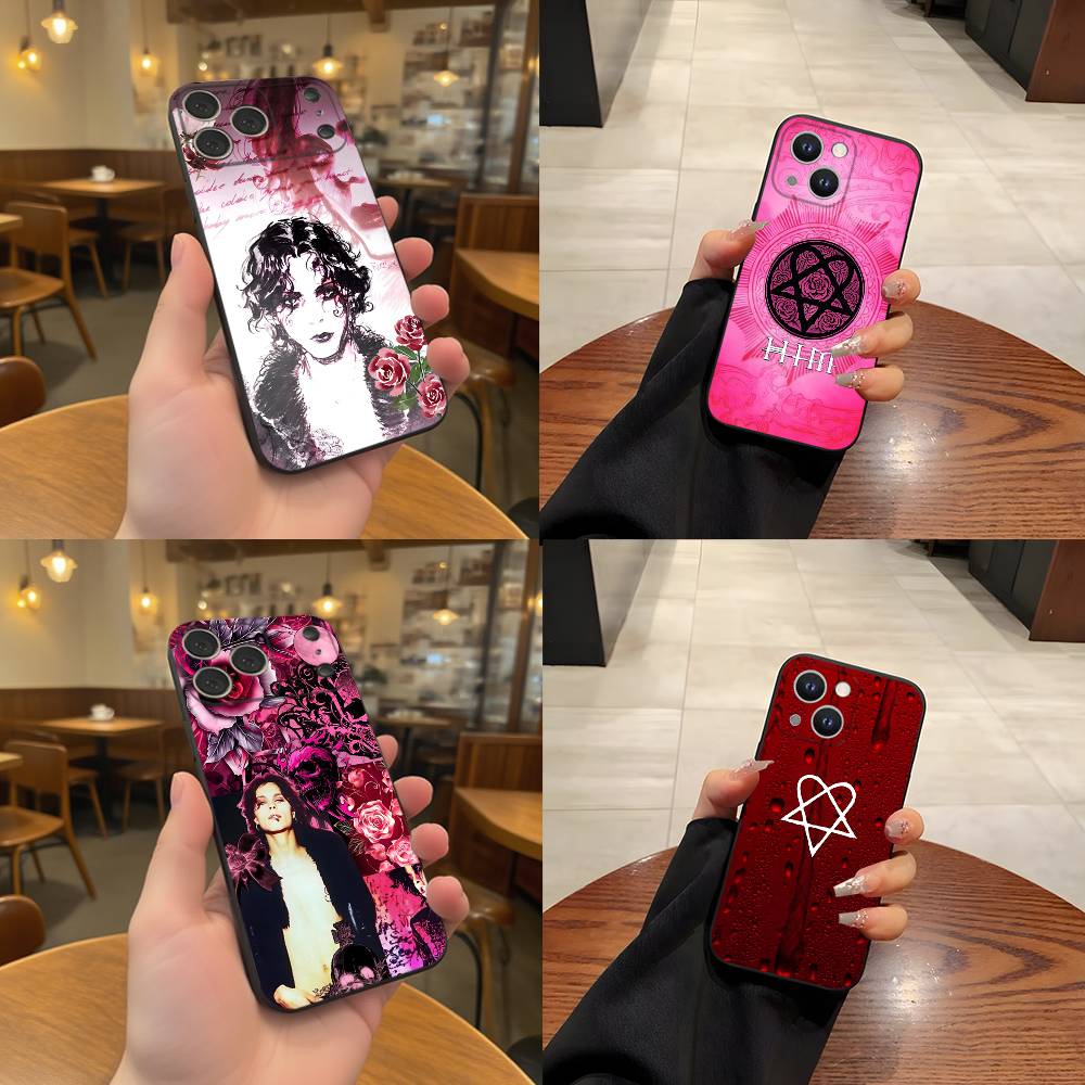 Чехол для телефона H-HIM Band V-Ville V-Valo Для iPhone 17,16,15,14,13,12,11,Pro,Max,Plus Черный Мягкий Чехол