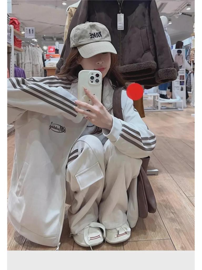 Модный осенний свитер больших размеров и повседневный спортивный комплект из двух предметов для женщин (Подходит для веса 200-300 фунтов)