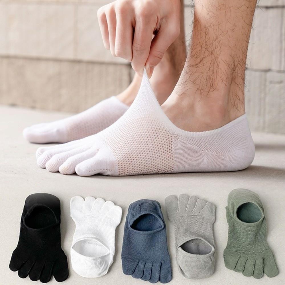Solid Color Five Finger Socks Cotton Toe Separate Socks Sports Socks Five Toe Socks Men's Use