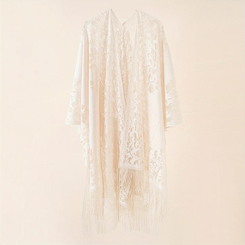 Lace Tassel Shawl Fashion Hair Head Wrap Scarf Women Elegant Breathable Outdoor Lady Wedding Accessories Photo