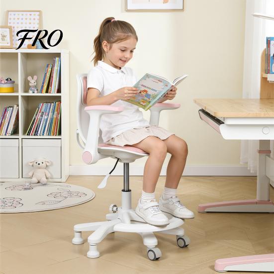 Student Desk Chair Kids Chair, Ergonomic Swivel Study with Armrest Footrest, Adjustable Seat Height Computer for Children Boys Girls Students
