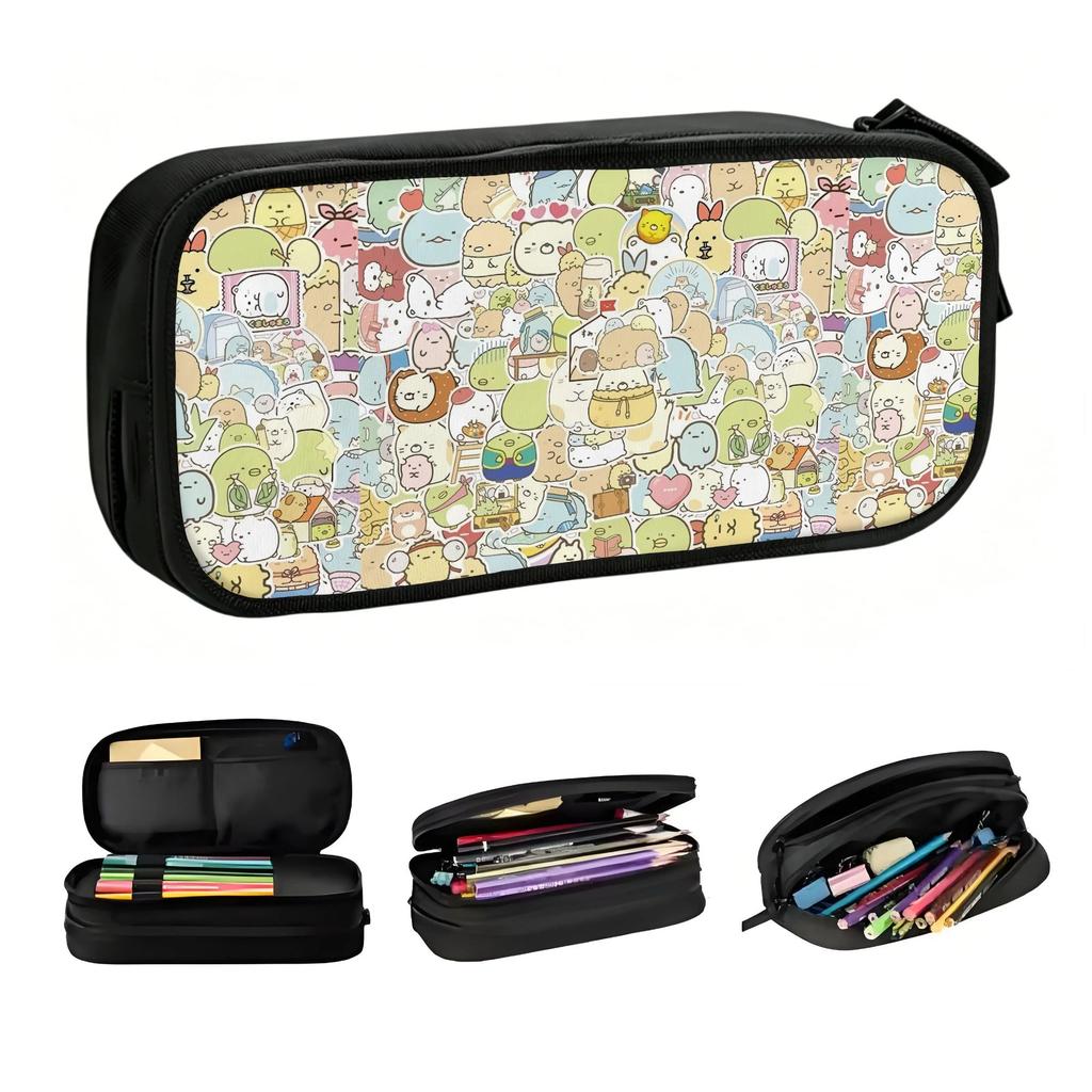Kawaii Japanese Anime Sumikko Gurashi Cartoon Pencil Case for Girls Boys Large Storage Pen Box Bag Stationery