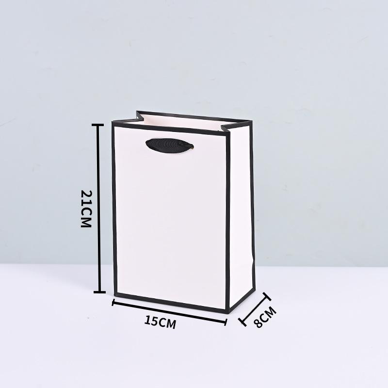 Golden Border Tote Pouches Paper Bag with Handle DIY Crafts Clothing Gift Box Sacks Black Border Birthday Christmas Wedding and Bridesmaid Gift Bags