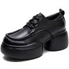 GKTINOO Ретро Туфли-лодочки на толстой подошве из натуральной кожи 2025 Весна Новые Женские туфли на платформе с круглым носком в британском стиле