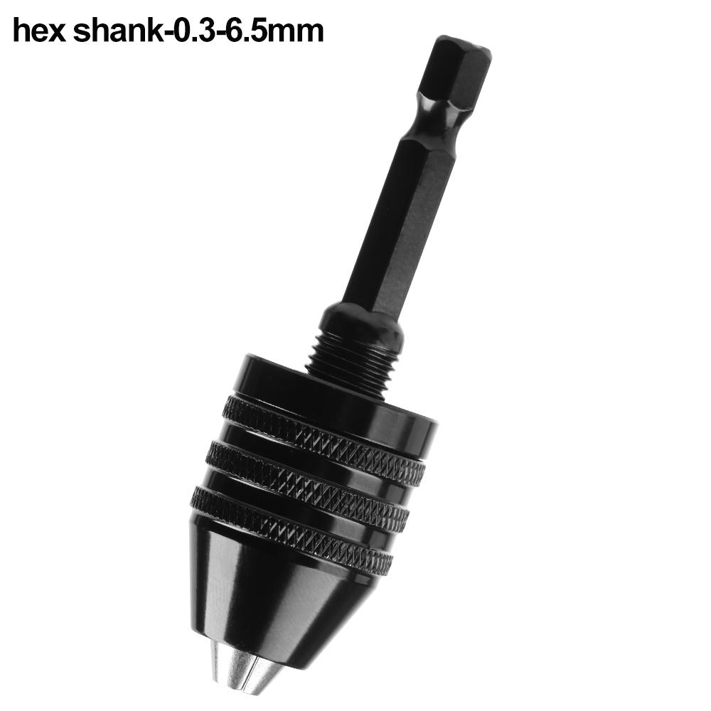 Shaft Quick Change Impact Drills Bits 1/4" Hex Shank Keyless Drill Chuck 0.3mm-8mm Round Shank