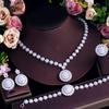 Flower Zircon Necklace Earrings Bracelet Ring Four-Piece Set Bridal Clothes Wedding Accessories Set Chain