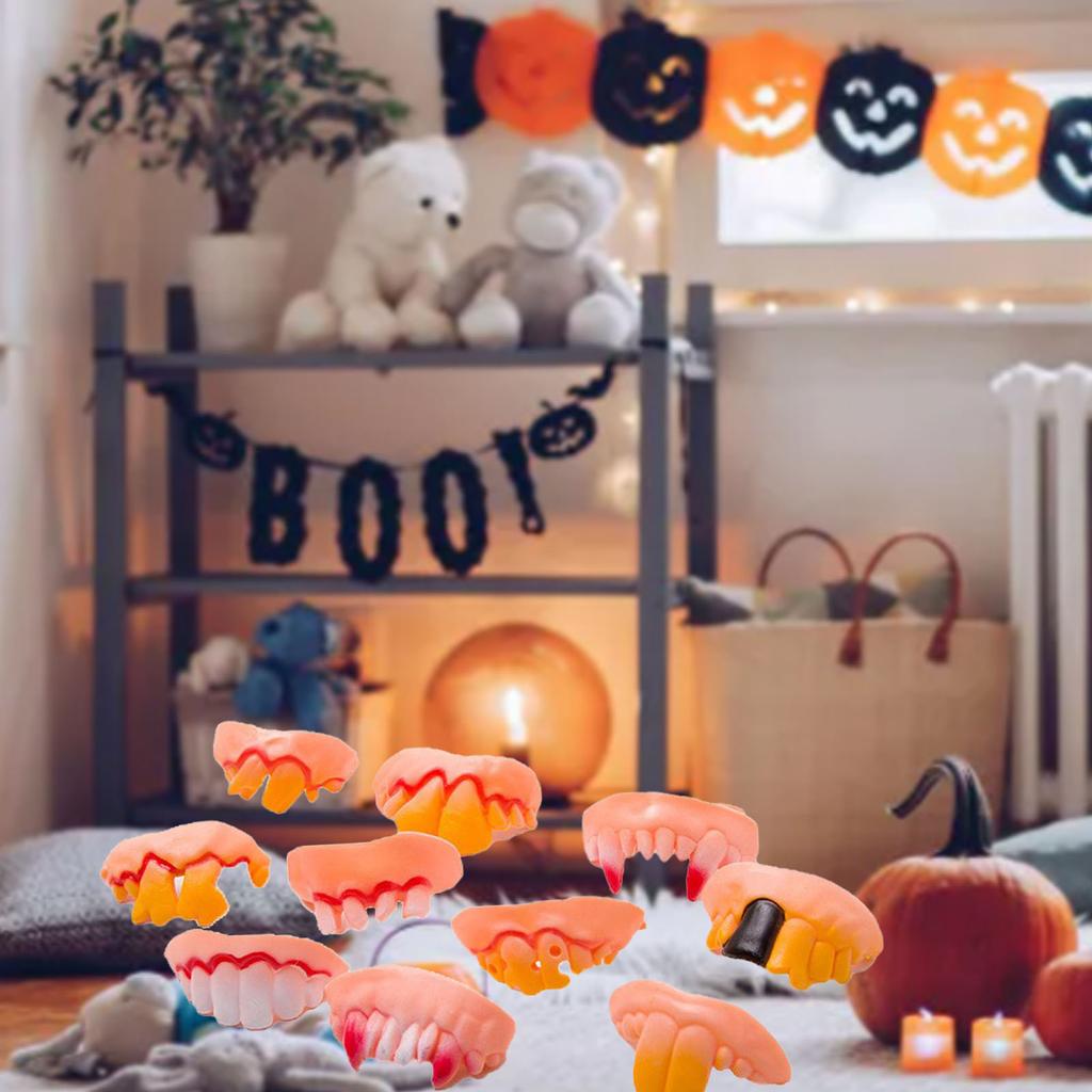 10 шт. Игрушечные зубные протезы Смешные Реалистичные Пластиковые зубы Декорации Реквизит для Косплей Костюмированной вечеринки Шоу