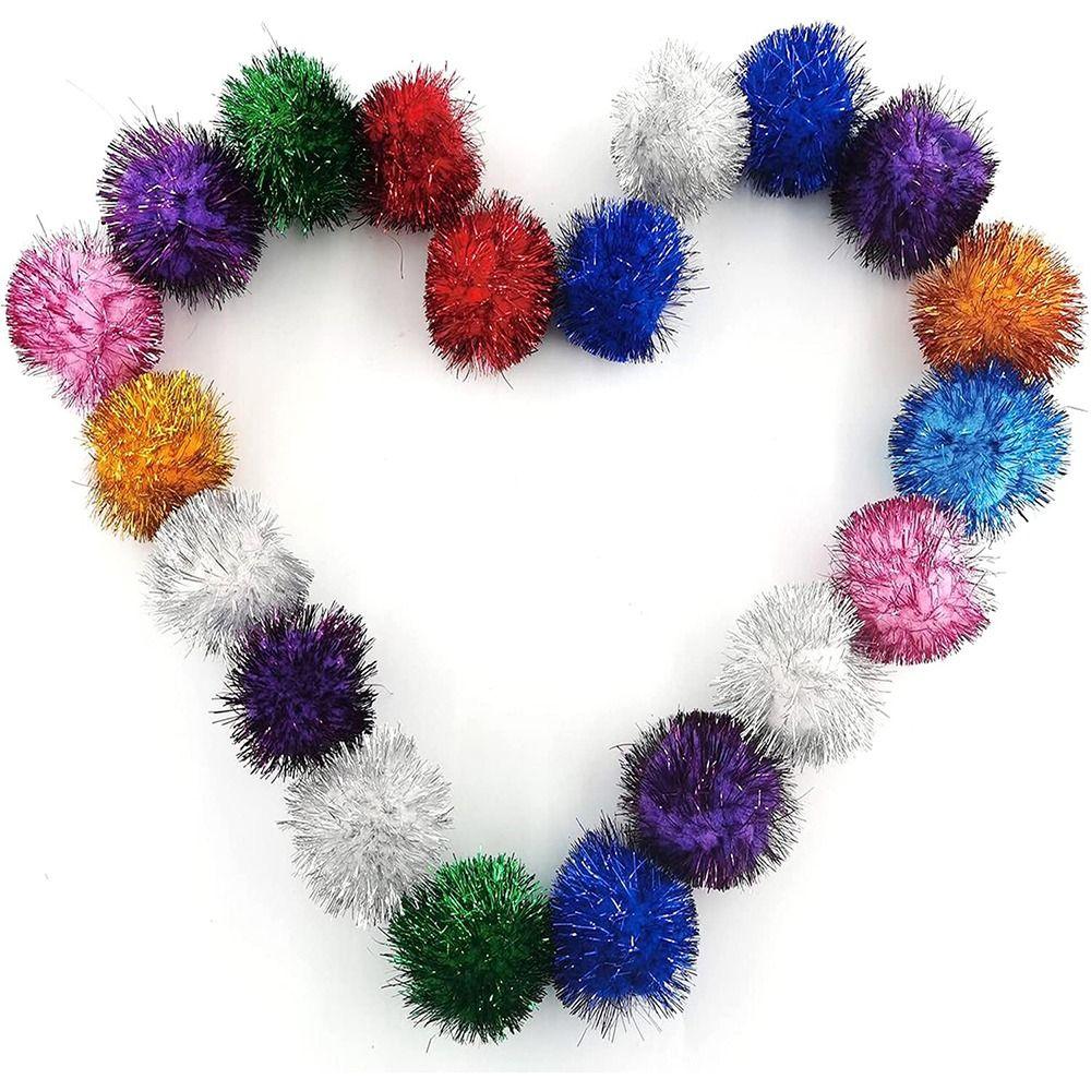 50pcs pet Toys Interactive Cat Sparkle Balls Toy Indoor Cute Glitter Balls Playing Exercise Pom Pom Balls Puppy