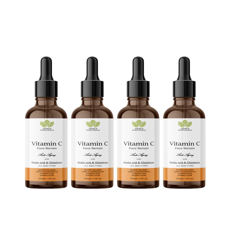 Haria Naturals Продвинутая сыворотка для лица с витамином С - Осветляет тон кожи, уменьшает морщины, мелкие линии 120 мл