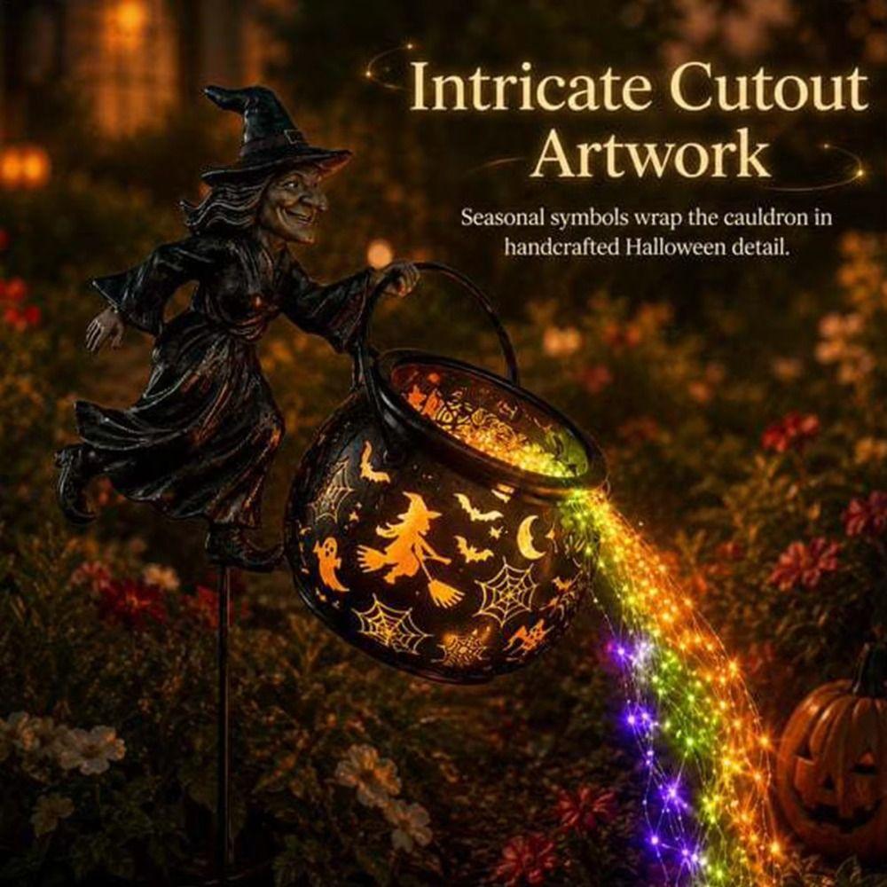LED LED Flowing Light Colorful Cauldron Stake Light Witches Halloween Light Home Decor