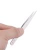 Silver Tone Straight Elbow Eyebrow Clip Stainless Steel Tweezers Phone Repair Tools Pliers Tool