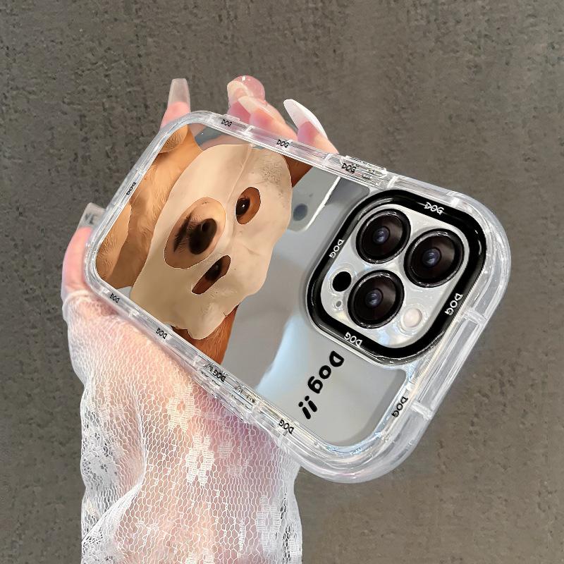 Applicable To Apple 15 Mobile Phone Case Iphone14 Funny Facial Mask Cat 13 Mirror 12pro Full-inclusive Lens Xs/xr