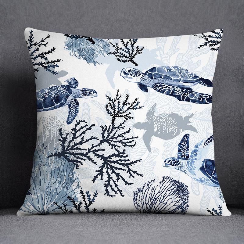 Наволочка с изображением морского животного и русалки, украшение для дома, квадратная наволочка, украшение для дома и офиса, наволочка