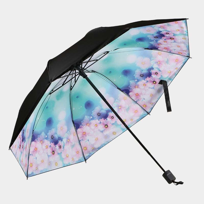 Зонт от солнца Защита от солнца УФ-защита Зонт Женский мужской Зонт от солнца двойного назначения Черный клей Портативный прочный складной зонт