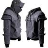 Halloween Sweater Knight Hooded Elbow Pads Drawstring Mask Pullover Kangaroo Bag Solid Color Jacket Sweater Cos Suit