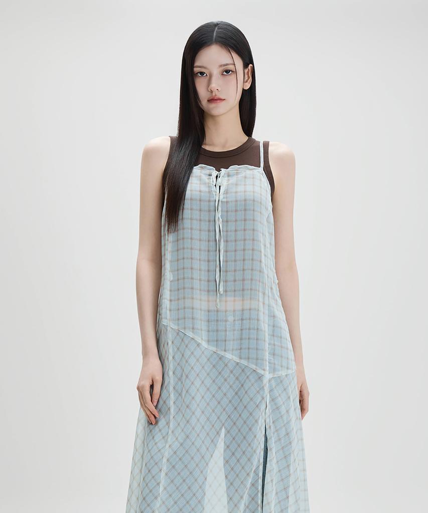 MIXXO Прозрачное многослойное длинное платье_Miwowg402B