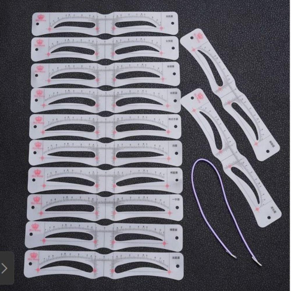 Cosmetic Reusable Stickers Grooming Shaper Template Eyebrow Stencil 12 Styles Eye Brow Stamp