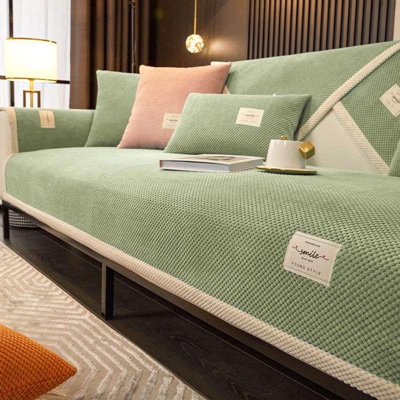 Вельветовая подушка для дивана, зимний утолщенный плюшевый нескользящий комплект, теплый бархатный чехол для дивана, задняя крышка, ткань, полотенце