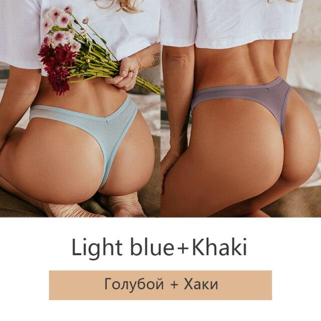 FINETOO 2 шт./компл., женские хлопковые трусики-стринги M-XL, женские трусы с Т-образной спинкой, модное нижнее белье с V-образной талией, удобные трусики для девочек, нижнее белье 2021